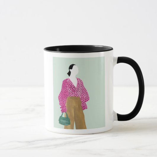 スタンディングファッション姿-水玉模様トップ マグカップ (右)