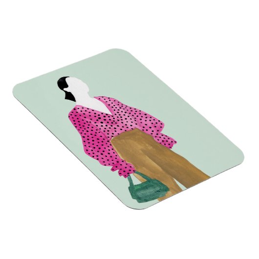 スタンディングファッション姿-水玉模様トップ マグネット (右側)