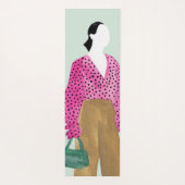 スタンディングファッション姿-水玉模様トップ ヨガマット (裏面)