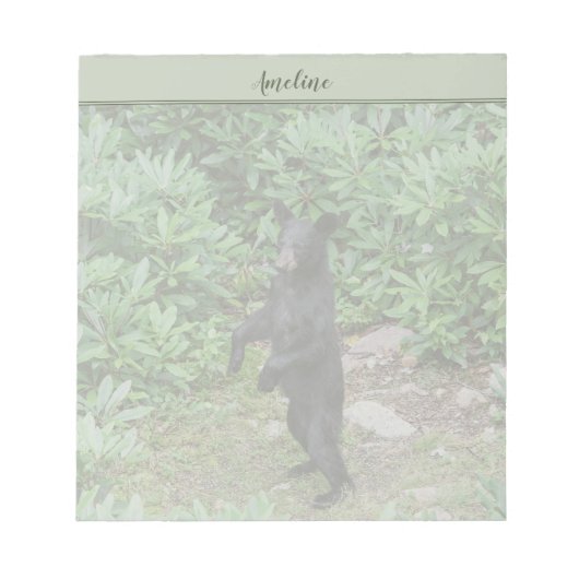 スタンディングブラックベア ノートパッド (正面)