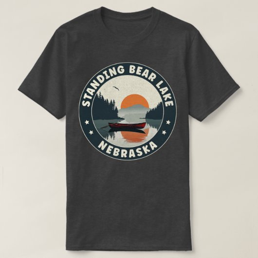 スタンディングベアーレイクネブラスカ夕日 Tシャツ (デザイン正面)