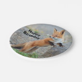 スタンディングレッドキツネ誕生日 ペーパープレート (アングル)