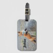 スタンディングレッドキツネ ラゲッジタグ (正面縦)