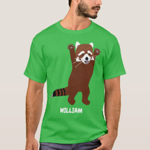 スタンディングレッドパンダカスタムパーソナライズされたグラフィック Tシャツ