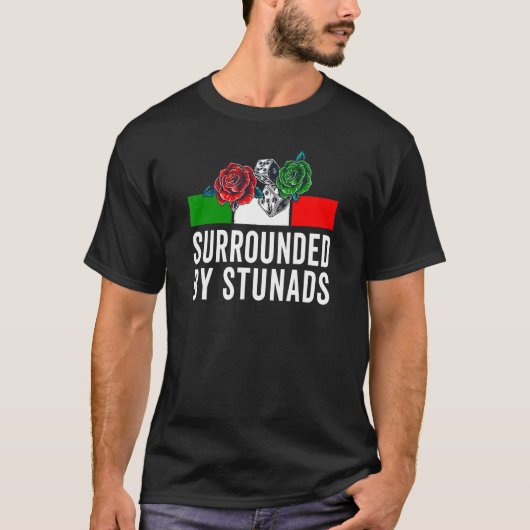 スタントおもしろいイタリアンイタリアに囲まれたことわざ Tシャツ (正面)