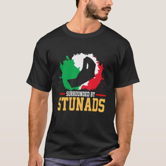 スタントな手のジェスチャーに囲まおもしろいれイタリアンる Tシャツ (正面)