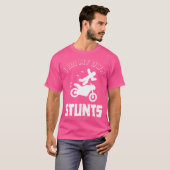 スタントは自分でやります 事故 骨折 怪我 バイク Tシャツ (正面フル)