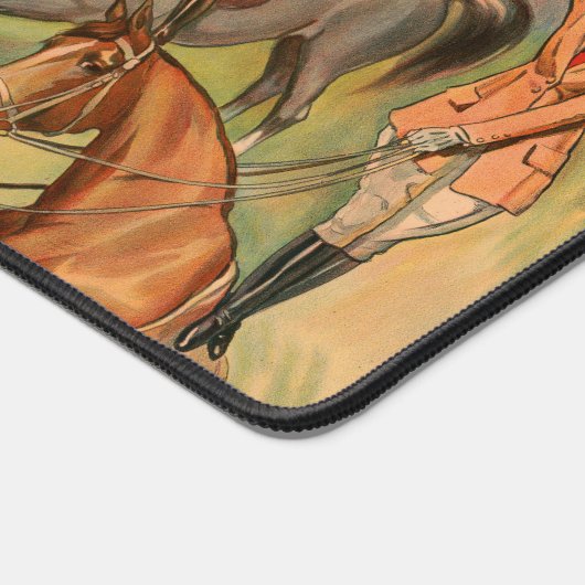 スタントをしている多くの馬を示すサーカスのポスター。 デスクマット (コーナー)