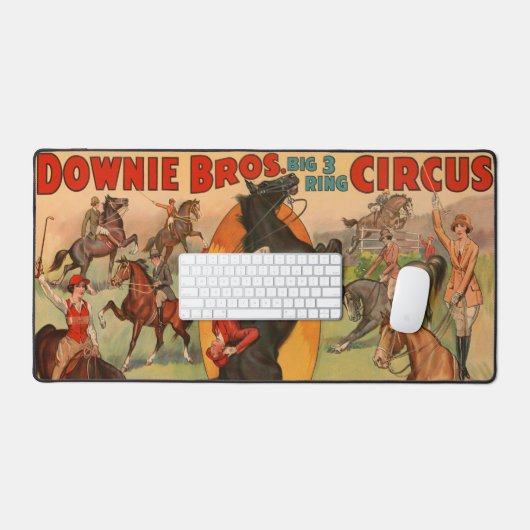 スタントをしている多くの馬を示すサーカスのポスター。 デスクマット (キーボード&マウス)