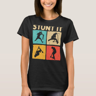 スタントカッコいいスクーター女子スクー男性へティング Tシャツ