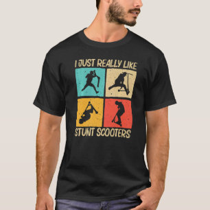 スタントカッコいいスクーター女子スクー男性へティング Tシャツ