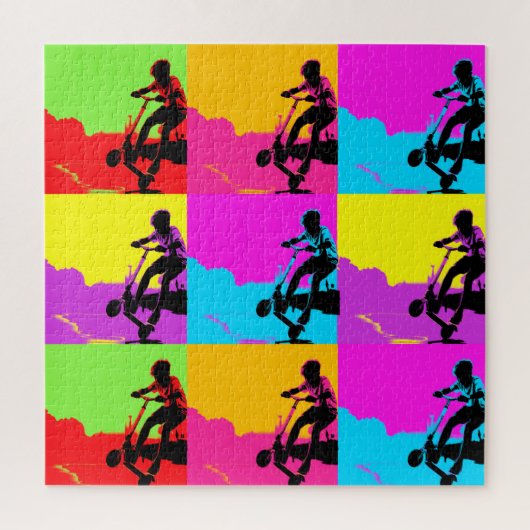 スタントスクーターのトリックスター – スクーター少年 ジグソーパズル (縦)