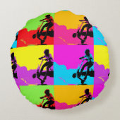 スタントスクーターのトリックスター – スクーター少年 ラウンドクッション (裏面)