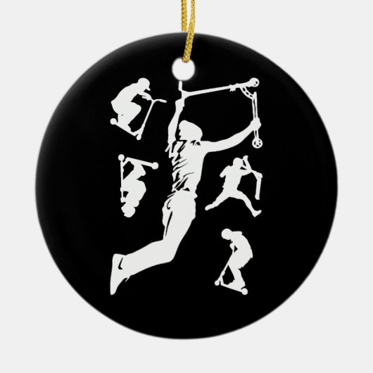 スタントスクータースクーターのトリック セラミックオーナメント (正面)