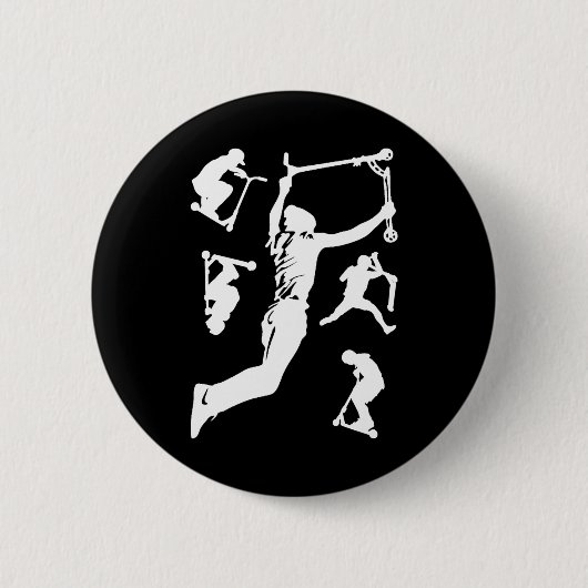 スタントスクータースクーターのトリック 缶バッジ (正面)