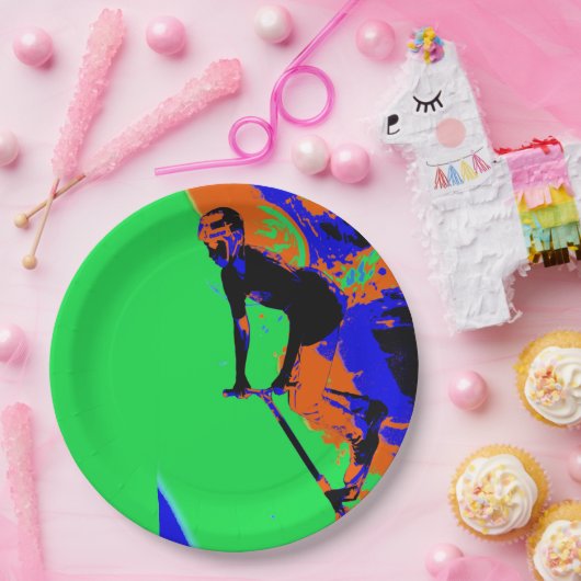 スタントスクータースピードスター – スクーター少年 ペーパープレート (パーティー)