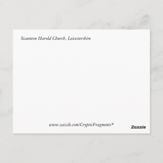 スタントンハロルド教会レイスターシャーイングランド ポストカード (裏面)