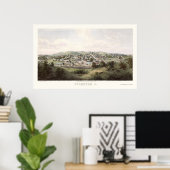 スタントン、VAパノラママップ – 1857 ポスター (ホームオフィス)