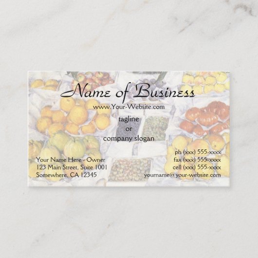 スタンドに飾るフルーツ 名刺 (正面)