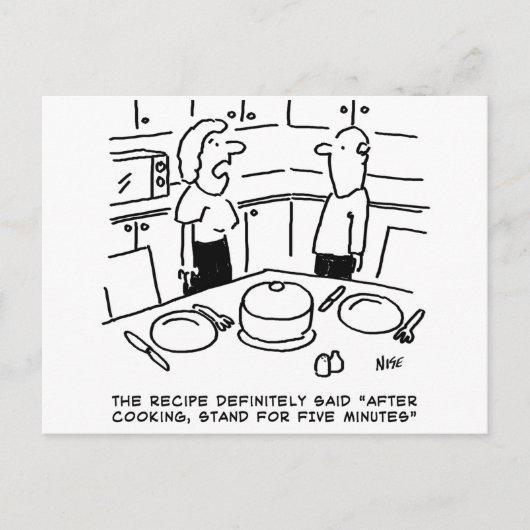 スタンドの後に料理はがき ポストカード (正面)