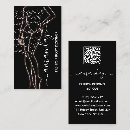 スタンドアウトスタイルとファッションデザイナーバラGlam 名刺 (正面/裏面)