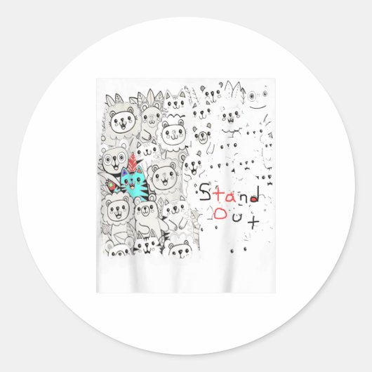 スタンドアウトティー ラウンドシール (正面)