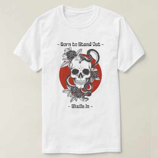 スタンドアウト生まれイラストレーション Tシャツ (デザイン正面)