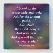 スタンドアットザクロスロード – ラブゴッドアクリル時計 スクエア壁時計 (正面)