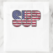 スタンドアップパドリングSUPアメリカ国旗 長方形シール (バッグ)