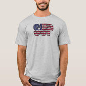 スタンドアップパドリングSUPアメリカ国旗 Tシャツ (正面)