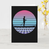 スタンドアップパドリングSUPパドルボードレトロギフト カード (黄色い花)