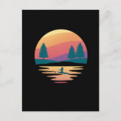 スタンドアップパドリングSUPボードマウンテンレイク、夕日 ポストカード (正面)