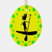 スタンドアップパドルシルエットデザイン セラミックオーナメント (右)