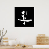 スタンドアップパドルシルエットデザイン ポスター (キッチン)