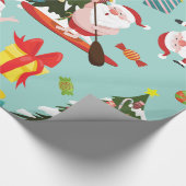 スタンドアップパドルボーディングサーフィンサンタ ラッピングペーパー (角)