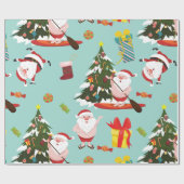 スタンドアップパドルボーディングサーフィンサンタ ラッピングペーパー (フラット)