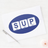 スタンドアップパドルボーディング 楕円形シール (封筒)