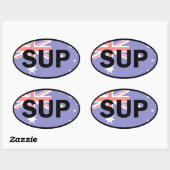 スタンドアップパドルボードオーストラリア国旗 楕円形シール (シート)