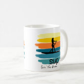 スタンドアップパドルボードレトロSUP パーソナライズされた コーヒーマグカップ (正面右)