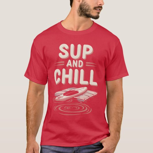 スタンドアップパドルボード SUP アドベンチャー ウォータースポーツ アウトドアギ Tシャツ (正面)
