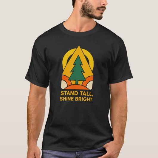 スタンドトールシャインブライト – レトロ自然 Tシャツ (正面)