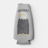 スタンドバルドイーグルイラストレーション パーソナライズされた ボトルクーラー (正面)