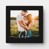 スタンドプラーク写真テンプレートラブ文字ブラック フォトプラーク (正面)