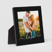 スタンドプラーク写真テンプレートラブ文字ブラック フォトプラーク (正面)