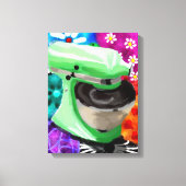 スタンドミキサファンキー抽象芸術アートグリーンピンク キャンバスプリント (正面)