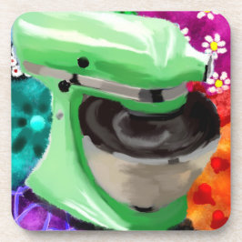 スタンドミキサファンキー抽象芸術アートグリーンピンク コースター