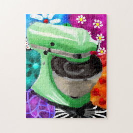 スタンドミキサファンキー抽象芸術アートグリーンピンク ジグソーパズル