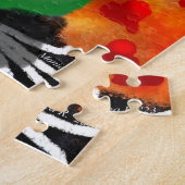 スタンドミキサファンキー抽象芸術アートグリーンピンク ジグソーパズル (側面)