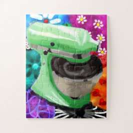 スタンドミキサファンキー抽象芸術アートグリーンピンク ジグソーパズル