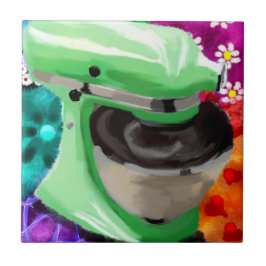 スタンドミキサファンキー抽象芸術アートグリーンピンク タイル